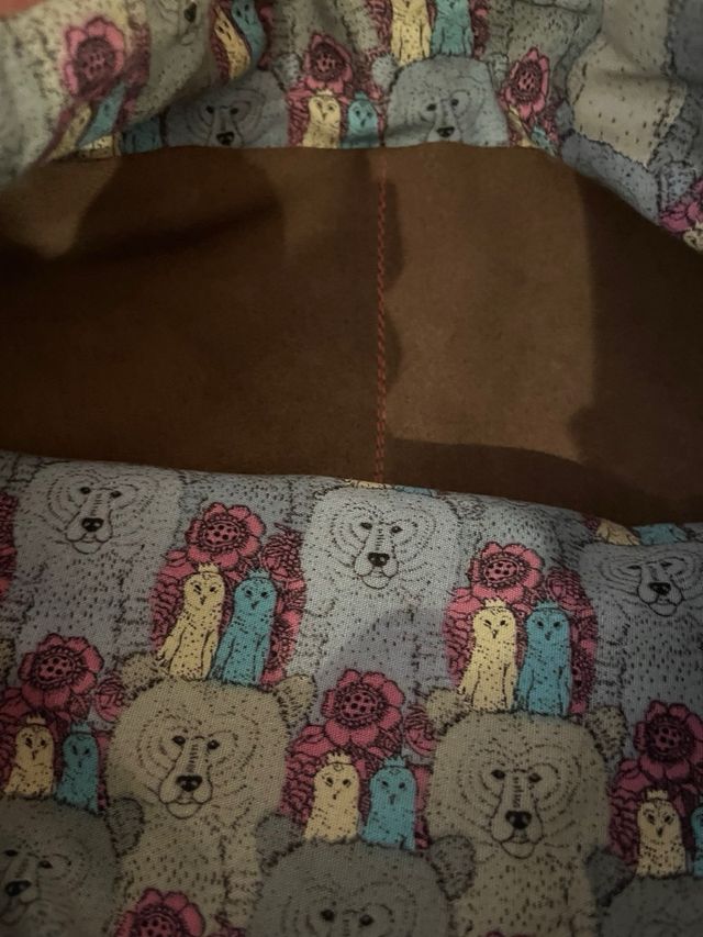 Mochila de piel y tela