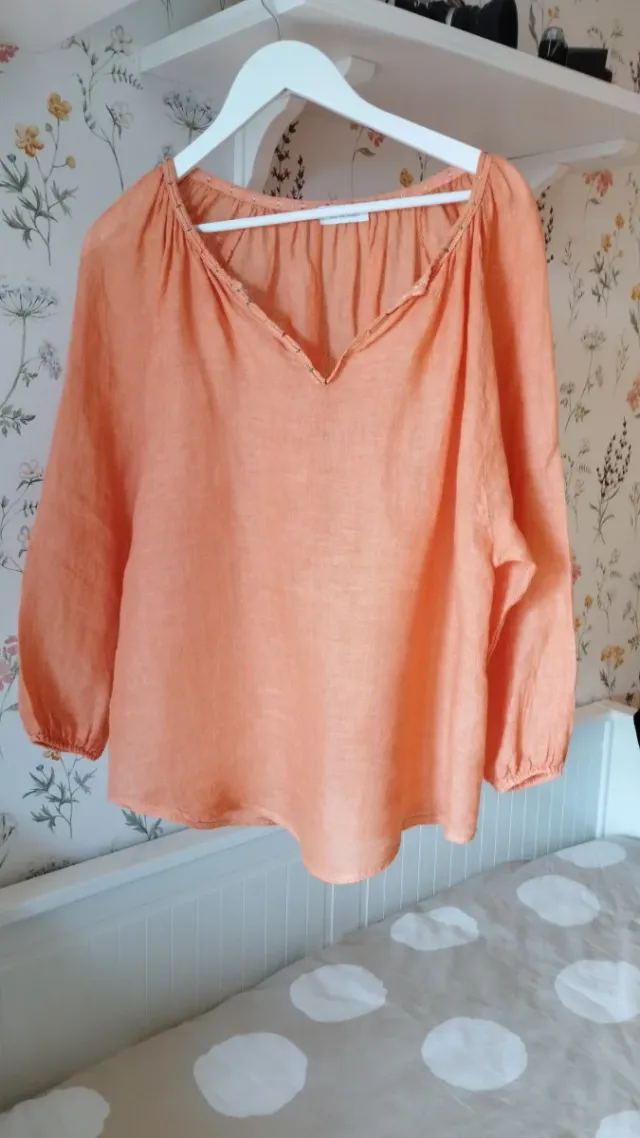 Camisa de lino naranja
