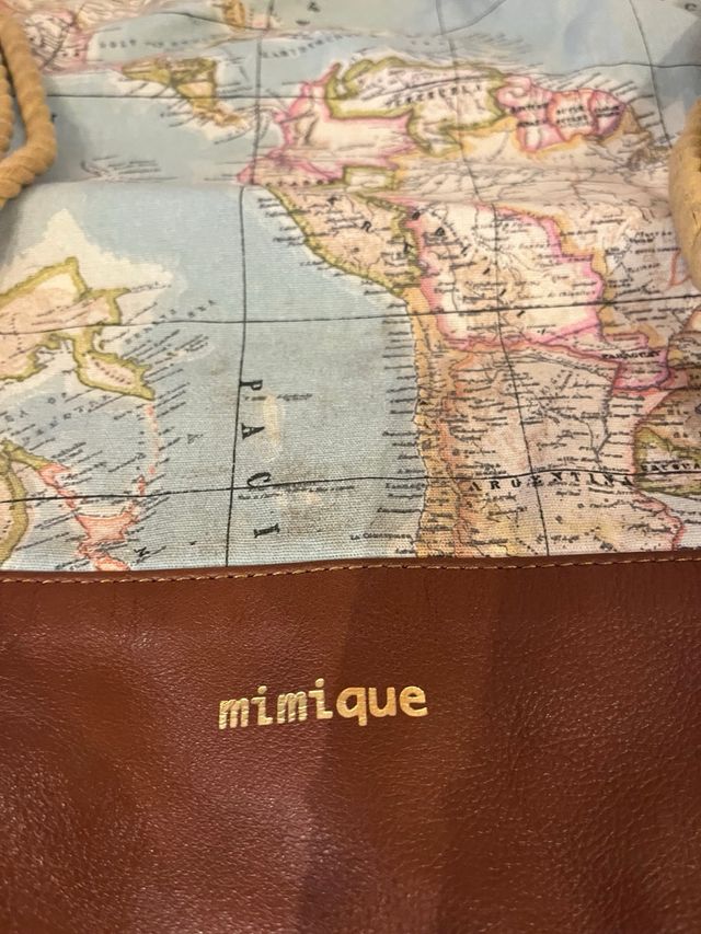 Mochila Mimique Piel y Tela Mapa