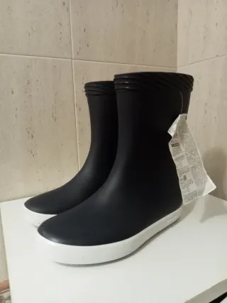 Botas de agua niñ@ azul y blancas, talla 33,34,
