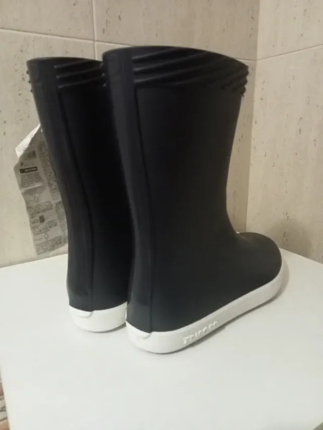Botas de agua niñ@ azul y blancas, talla 33,34,