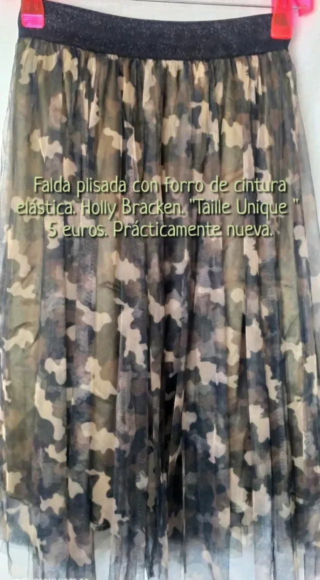 Falda Plisada Holly Bracken Talla Única Camuflaje