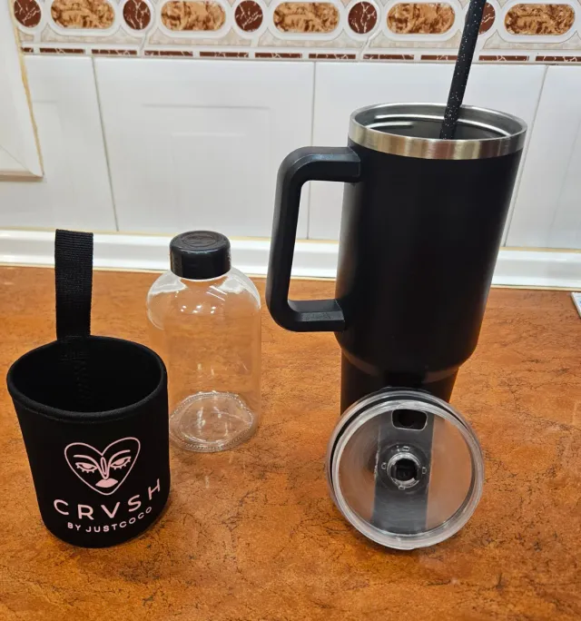 Lote Jarra y Botella Agua Negra