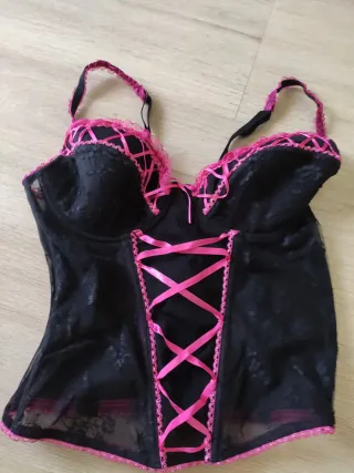 Corse vintage 95B negro y rosa