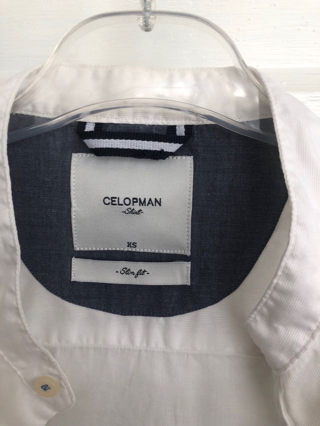 Camisa blanca cuello mao Celopman Talla S