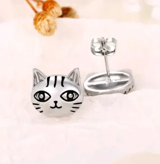 CON ETIQUETA. Pendientes gatitos