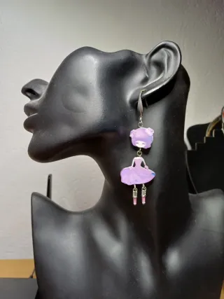 Orecchini dama legno viola