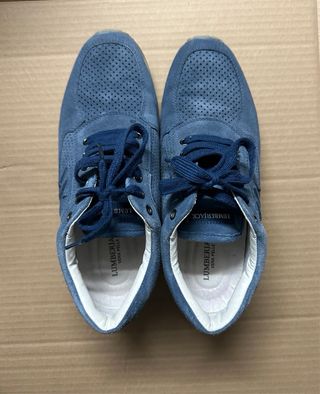 Scarpe Uomo Pelle Blu e Bianche