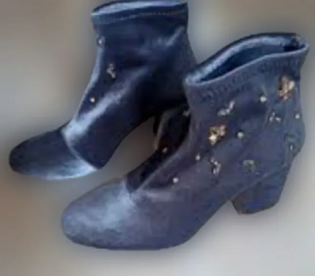 Botines azules y plateados para chica