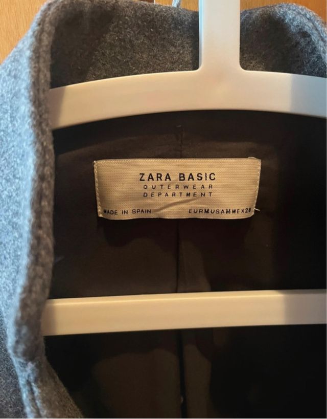 Abrigo paño Zara gris