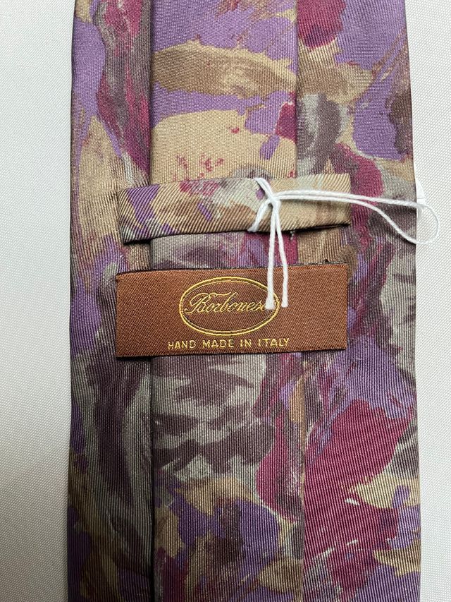 Cravatta Seta Borbonese Fantasia Marrone Viola