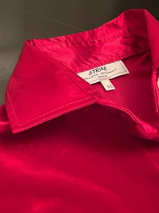 Camicia in velluto e raso rossa