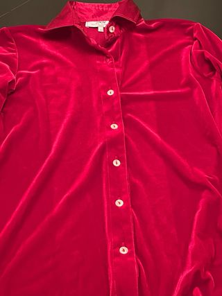 Camicia in velluto e raso rossa