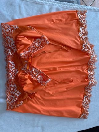 Completo arancione pizzo