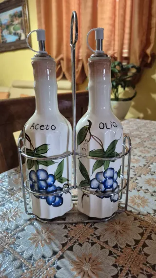 Porta Olio e Aceto Ceramica Uva