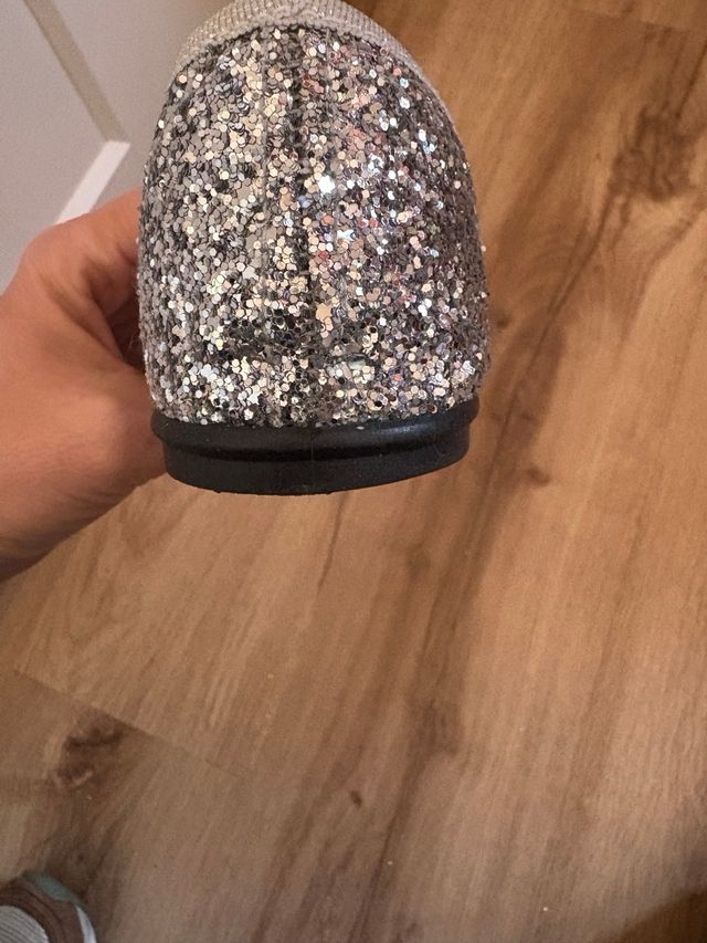 Bailarinas plateadas con purpurina