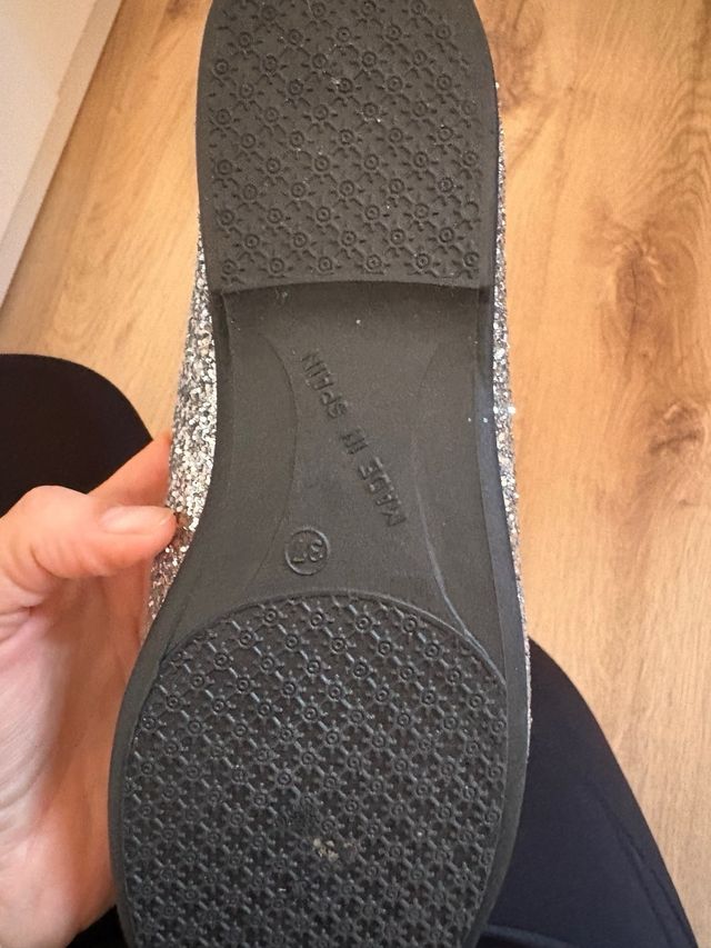 Bailarinas plateadas con purpurina