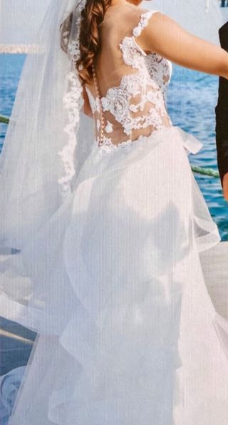 Vestido de Novia Blanco Encaje Tul