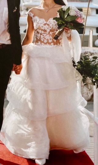 Vestido de Novia Blanco Encaje Tul