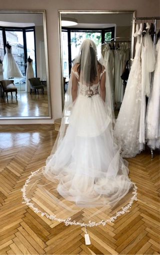 Vestido de Novia Blanco Encaje Tul
