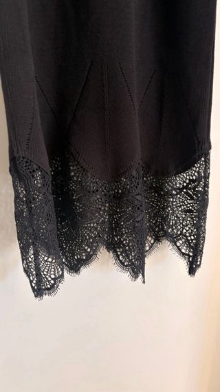 Abito Twinset Tubino Maglia Pizzo Nero