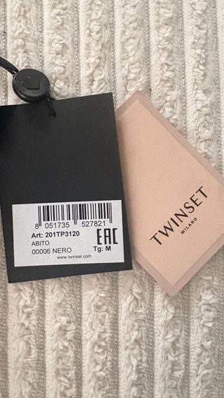 Abito Twinset Tubino Maglia Pizzo Nero