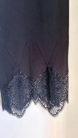 Abito Twinset Tubino Maglia Pizzo Nero