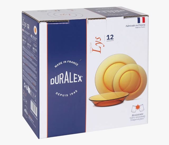 DURALEX Vajilla Lys 12 piezas Ámbar