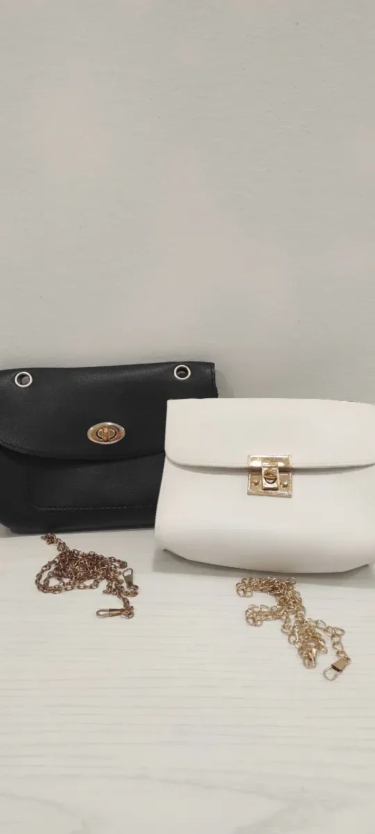 Due borsette donna nere e bianche