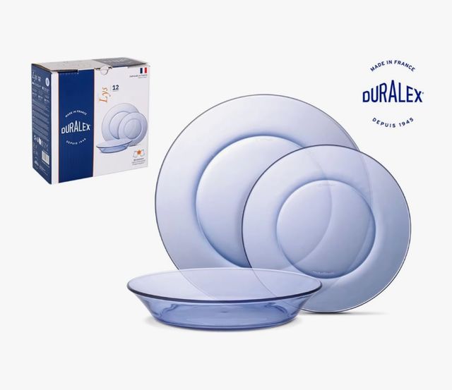 Vajilla Duralex Lys 12 piezas Vidrio Azul