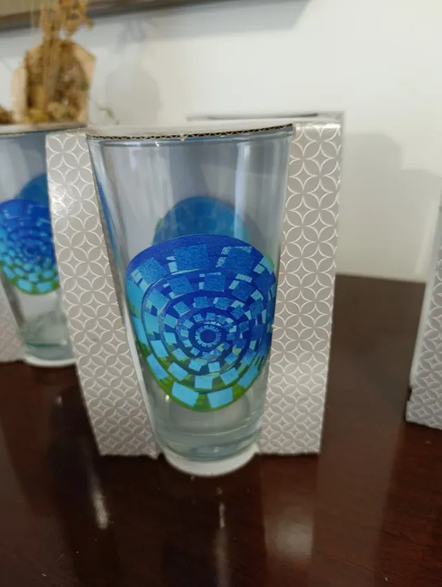 Set 4 Bicchieri Cocktail Decorati