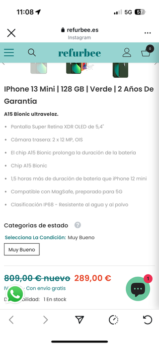 iPhone 13 mini verde