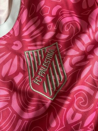 Camiseta PALESTINA rosa y blanca