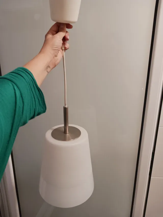 Lámpara colgante cristal y metal