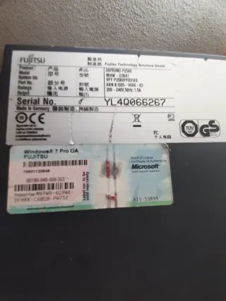 Torre Ordenador Fujitsu Negra