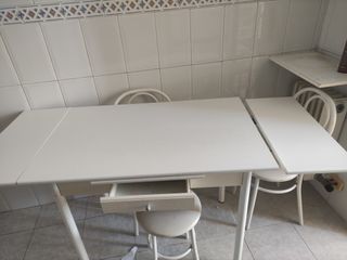 Mesa extensible cocina blanca