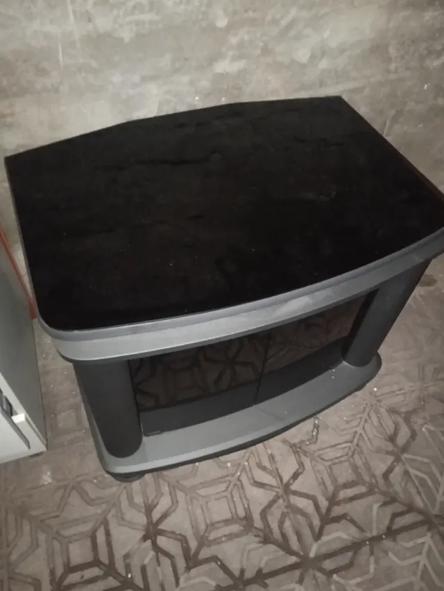 Mueble TV giratorio cristal y plástico