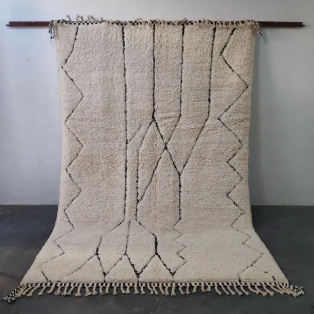 Tapete de Lã Bege e Preto