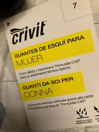 Guantes de esquí Crivit talla 7