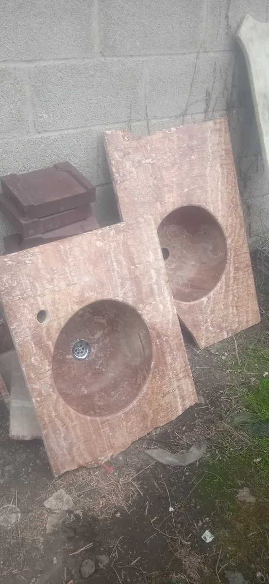Lavabos de mármol marrón (2 unidades)