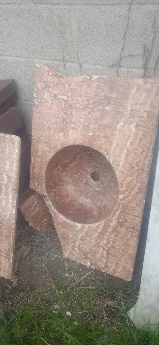 Lavabos de mármol marrón (2 unidades)