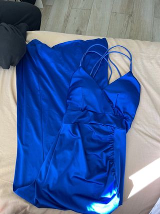 Vestido largo azul elegante
