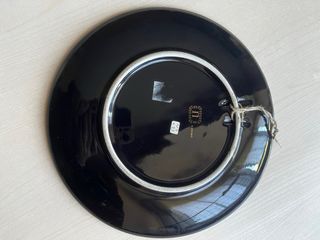 Piatto vintage decorato greco nero