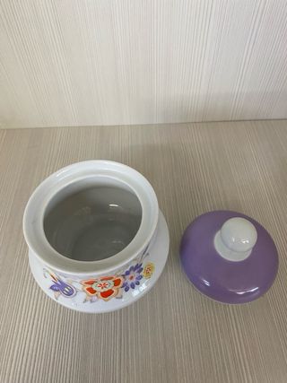 Zuccheriera Bavaria Porcellana Fiori Viola Bianco