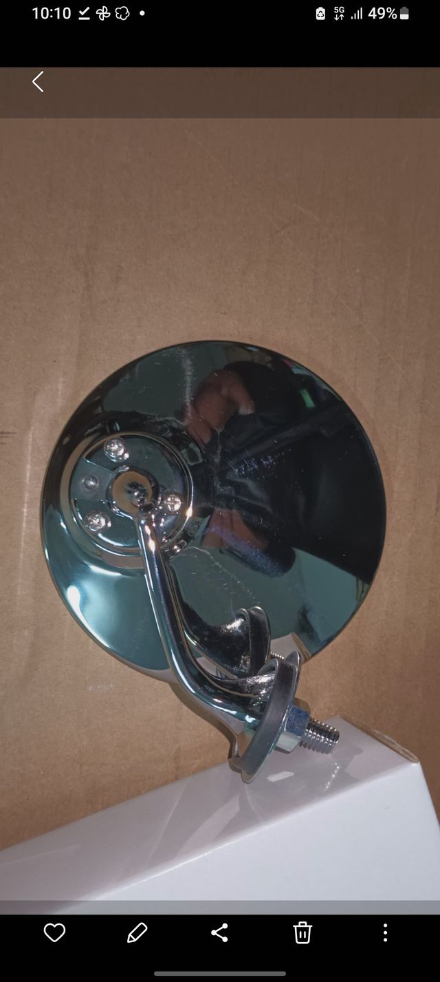 Espejo Retrovisor Cromado Lucas Aleta Izquierda