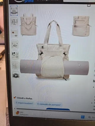 Zaino donna convertibile laptop yoga beige