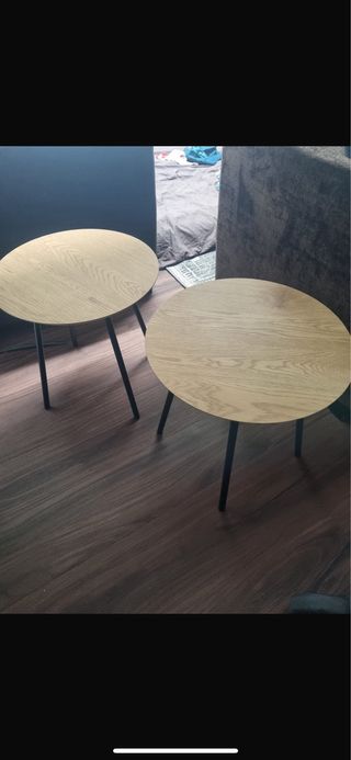 Tavolini rotondi in legno e nero