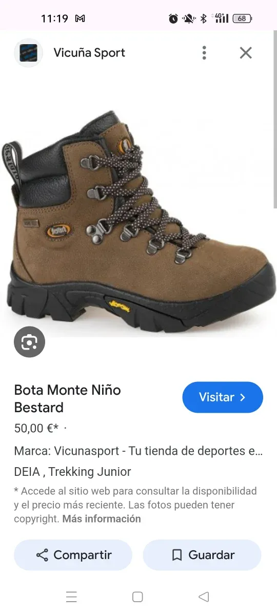 Botas Bestard Talla 35 suela vibram y goretex