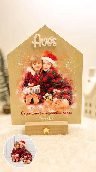 Placa personalizada com foto