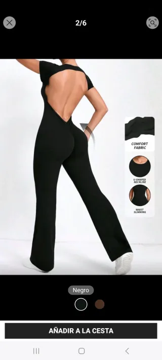 Enterizo pierna ancha negro